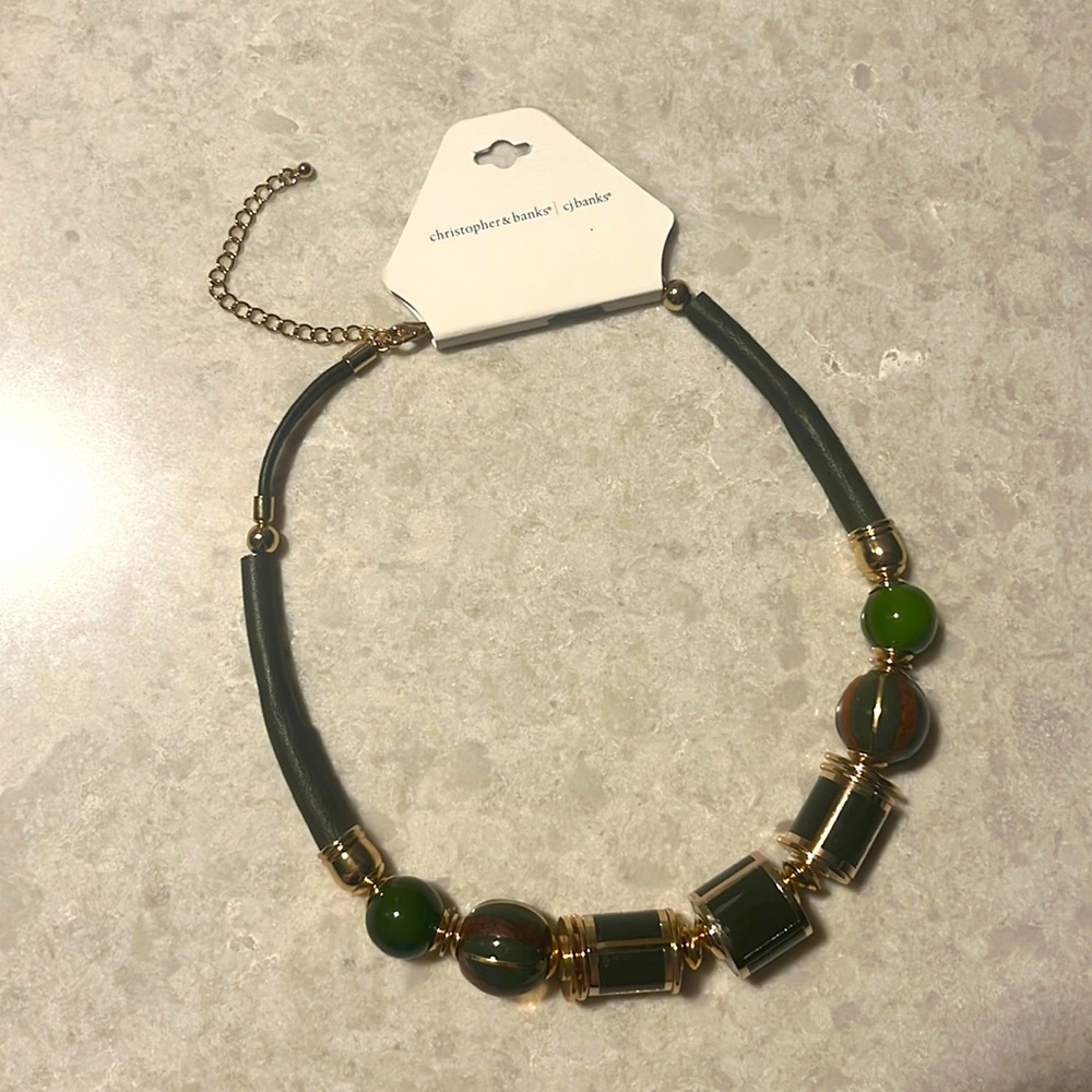 CJ Banks statement necklace in emerald